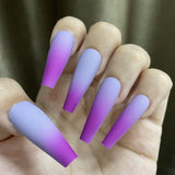 Trizchlor New Gradient Style Matte Full Coverage Long Ballet False Nail Tips  2022 Trend Nail Art French Manicure Tools  24Pcs