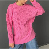Trizchlor Y2K Solid O Neck Knitted Sweater Women 2023 Autumn Winter  Oversized Sweater Top Casual Thick Warm Female Pullovers Candy Colors