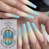 Trizchlor New Gradient Style Matte Full Coverage Long Ballet False Nail Tips  2023 Trend Nail Art French Manicure Tools  24Pcs