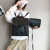 Trizchlor Fashion 2 PCS/SET Leather Women Backpacks for Teenagers Female Back Pack Large Capacity Pu Travelling Bags Vintage School Bag