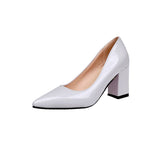 High Heels Women Summer Pumps Thick Heel Single Shoes Ladies Pointed Toe Fashion Party Shoes
