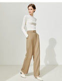 Trizchlor Minimalism Winter Pants For Women Elegant High Wais Wide Leg Pants Office Lady Suit Pant Female Casual Trousers 12130402