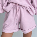 Trizchlor Women Autumn Fleece Tracksuits Sweatshirts and Shorts Sets Casual Oversize Pullovers Two Pieces Suits For Women 2023
