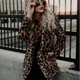 Trizchlor Women New Winter Faux Fur Coats Vintage Leopard Female Loose Warm Coats Casual Street Lady Animal Print Thick Outwears