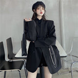 Trizchlor Back To College Women Blazers Office Ladies Solid Double Breasted Ulzzang Notched Ins All-Match Streetwear Harajuku Fashion Simple Pockets New