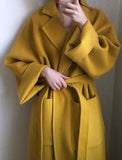 Women Elegant Winter Cashmere Overcoat Long Bandage Woolen Coat Cardigan Loose Plus Size Abrigos Mujer Manteau Femme Hiver