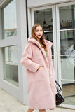 Trizchlor Oversized Faux Rabbit Fur Hooded Coats Woman 2022 Winter Warm  Thick Long Coat Casual Faux Fur Outwear Solid Elegant High Street