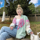 Trizchlor Kawaii Heart Anime Hoodies Zipper Print Cardigan Jacket Harajuku Korean Funny Cute Sweatshirt Alt Girl Y2K Fleece Hoodie Jackets