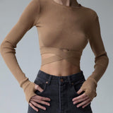 Trizchlor Sexy Y2K Knitted Bandage Sweater Dress Two Piece Sets Women 2022 Elegant Winter Fashion O-Neck Long Sleeve Slim Tunic Dresses