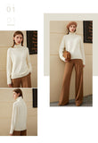 Trizchlor Minimalism Winter Fashion Sweater For Women Causal 100%Wool Women's Turtleneck Sweater Causal Solid Loose Pullover 12070635
