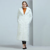 Trizchlor Luxury Long Faux Fur Coat Women 2022 High Street Vintage Slim Fluffy Fox Fur Elegant Solid Color Warm Thick Long Coats Female