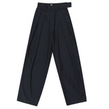 Trizchlor  High Waist Black Brief Pleated Long Wide Leg Trousers New Loose Fit Pants Women Fashion Tide Spring Autumn 1S399