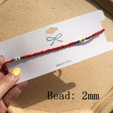 Trizhclor Simple Seed Beads Strand Necklace Women String Beaded Short Choker Necklace Jewelry Chokers Necklace Gift 1pc