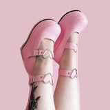 Trizchlor Brand New Ladies Pink Sweet Cute women's Pumps Wedges High Heels Pumps Fashion Platform Lolita Gothic Shoes Woman