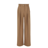 Trizchlor Street High Waist Wide Leg Pants Plus Size Women Solid Loose Streetwear Khaki Trousers Female Elegant Long Pants Spring