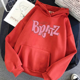 Trizchlor Bratz Letter Print Hoodie Autumn Winter Sweatshirt Unisex Men And Women's Casual Student Fashion Hooded Sweatshirt Long Sleeve