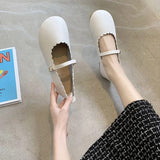 Trizchlor Women Casual Comfort Retro Loafers Fashion Classic Soft Leather Flats 2021 White Black Designer Round Toe Mary Jane Ballet Shoes