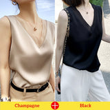 Trizchlor Women's Black Blouses Summer Elegant Tunic Vintage Office Plus Size Satin Silk Blouse Basic Chiffon Tops Shirt 2023 For Women