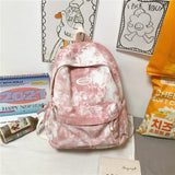 Back to school Simple Dyeing Design Women Backpack Nylon Book Bag Female School Backpack for Teenage Girl Travel Rucksack