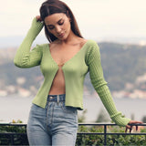 Trizchlor Long Sleeve Autumn Knitted Sexy Sweaters for Women Fashion Cardigan Shirts Women Tops Pullovers Clothes Oversized
