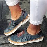 Women Slip on Sneakers Shallow Loafers Vulcanized Shoes Breathable Hollow Out Casual Shoes Ladies S-V-0112
