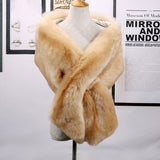 Trizchlor Elegant  Faux Fur Shawl For Women Slash Neck Thick Casual Solid Shawl Female Fashion New Clothing 2021 Winter Tide