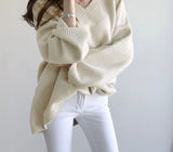 Trizchlor Christmas Gift Cashmere Oversize Sweater Women Solid Korean Top V Neck Loose Casual Pullovers Female Knitted Winter Sweater Women 2023