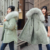 Christmas Gift Vielleicht 2023 New Cotton Thicken Warm Winter Jacket Coat Women Casual Parka Winter Clothes Fur Lining Hooded Parka Mujer Coats