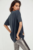Trizchlor Spring summer women long tshirt oversized cotton short sleeve O neck top new fashion female T-shirt