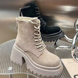 Winter Boots Heels for Women New Suede Chelsea Ankle Boots Designer Wedges Sport Casual Shoes Ladies Zipper Platform Botas