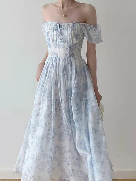 Trizchor New Women's Summer Floral Print Midi Dress Short Sleeve Elega ...