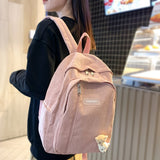 Back to school Stripe Cute Corduroy Woman Backpack Schoolbag For Teenage Girls Boys Female Fashion Bag Student Lady Book Pack