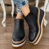 Thanksgiving Day Gift Trizchlor Autumn And Winter New Slope Heel Women's Boots Platform Shoes Mid-Heel Comfortable Plus Velvet To Keep Warm Botas De Mujer