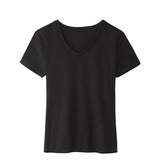 New 94% Cotton Woman T-shirts Soft White Black Short Sleeve Tees Female Basic Tops 2023 Summer Clothes S-4XL