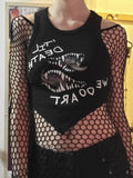Trizchlor Goth Fishnet Grunge Mall Gothic Women's Sexy T-Shirts Punk Black White Transparent Basic Crop Tops Skinny Fashion Clothing Alt