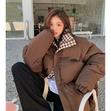 Trizchlor Winter Thickened Bread Coat Korean Zipper High Collar Warm Jacket Casual Overcoat Short Parkas Women's Padded Cotton Jacket