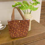 Trizchlor Sweet Embroidered Women's Bag 2023 New Daisy Flower Canvas Handbag Snack Storage Bento Bag Hand Carry Mommy Bag
