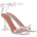 Star style Summer Transparent Women Sandals Fashion Crystal Clear heeled Female Party Prom Shoes High heels Gladiator Sandals