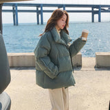 Trizchlor New Women's Padded Jacket Short Korean Version Loose Female Student Thickened Padded Jacket Winter Cold-Proof Warm Coat