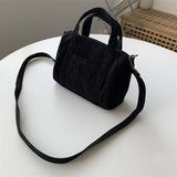 Trizchlor Women's Mini Corduroy Shoulder Bag Female Canvas Handbag Zipper Totes Ladies Casual Purse Cloth Pouch For Girl