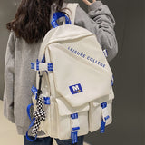 Trizchlor Back To School Fashion Double Buckle Waterproof Nylon Backpack Women High Quality Student School Bag Teenage Girls Cute Backpacks Shoulder Bags