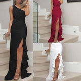 Trizchlor Elegant One Shoulder Bandage Dress Sexy Sleeveless Bodycon Club Celebrity Evening Runway Party Long Outfits Women Dresses