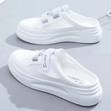 Trizchlor Baotou half slippers women's outer wear fashion 2022 new summer women's shoes mesh breathable white shoes Korean shoes women