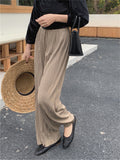 Trizchlor Women's Pants 2022 New Pleated Wide Leg Summer Elegant High Waist Knitted Female Straight Casual Loose Chic Trouses