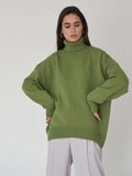 Thanksgiving Day Gift Autumn Winter Women Turtleneck Sweater Solid Thick Warm Pullover Top Oversized Casual Loose Knitted Jumper Female Soft Pull