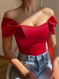 Trizchlor Bandage Satin Sexy Corset Crop Top Women Sleeveless Strapless Slim Short Summer Bustier Camis Y2K Party Tube Tank Top