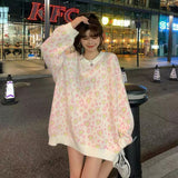 Trizchlor Autumn And Winter Kawaii Sweater Women's Oversized Love Embroidery Casual Long-Sleeved Harajuku Sweet Sweater Fashion Pullover