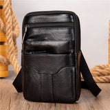 Back to school Men Genuine Leather Shoulder Male fanny pack High Quality Messenger Bags  Men's Fashion Business Belt Bag Small Briefcase Waist