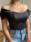 Trizchlor Bandage Satin Sexy Corset Crop Top Women Sleeveless Strapless Slim Short Summer Bustier Camis Y2K Party Tube Tank Top