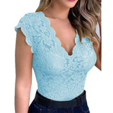 Trizchlor Women Sexy V Neck Lace Vest Top Sleeveless Solid Wire Free Tops Female Elegant Clothing Ladies Casual Plus Size Underwear 2022